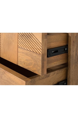 Table de chevet 2 tiroirs en bois recyclé - 50 x 55 x 40 cm