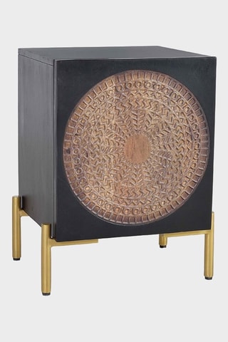 Table de chevet - 
Noir et naturel