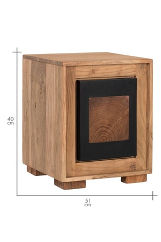 Table de chevet en manguier massif - 40 x 51 x 40 cm