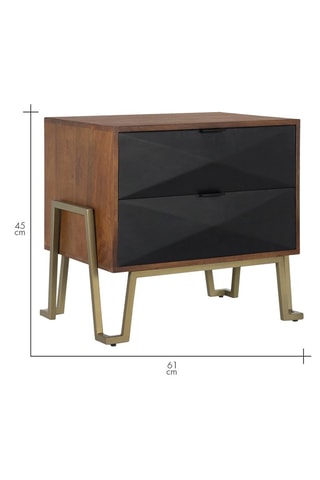 Table de chevet en manguier - 68 x 61 x 45 cm