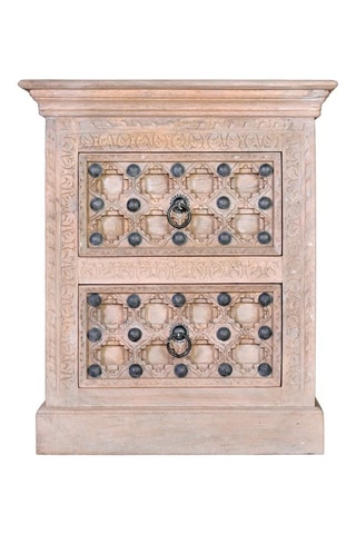 Table de chevet 2 tiroirs - Naturel