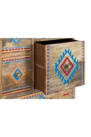 Table de chevet - Naturel et multicolore