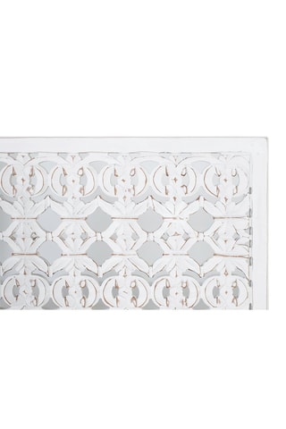 Panneau décoratif - Blanc décapé et beige