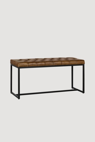 Banc - Marron et noir - En cuir