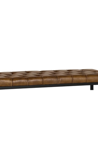 Banc - Marron et noir - En cuir