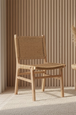 2 chaises en bois d’hévéa - 50 x 86 x 57 cm