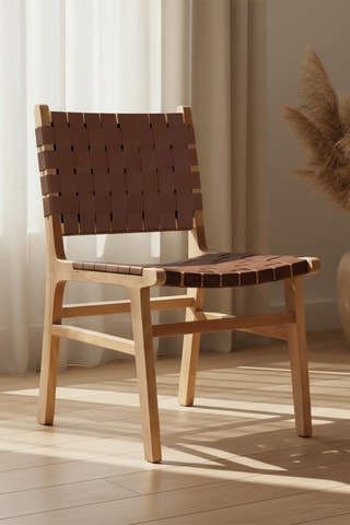 2 chaises en bois d’hévéa - 50 x 86 x 57 cm