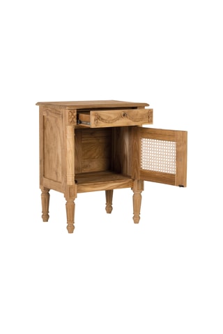 Table de chevet 1 porte en teck massif - 50 x 65 x 35 cm