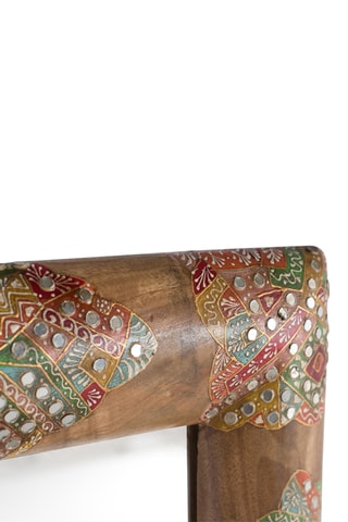 Miroir en manguier massif - 120 x 60 x 4 cm - Naturel et rouge