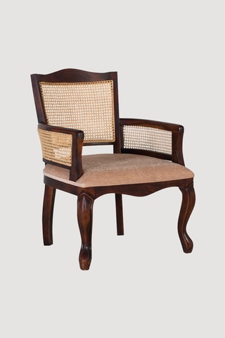 Fauteuil - Naturel et beige - En tissu