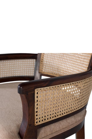 Fauteuil - Naturel et beige - En tissu