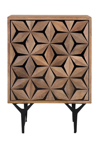 Table de chevet 1 porte en manguier - 47 x 64 x 40 cm