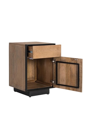 Table de chevet 1 porte en manguier - 45 x 66 x 45 cm