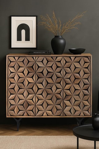 Buffet 3 portes en manguier - 100 x 90 x 40 cm