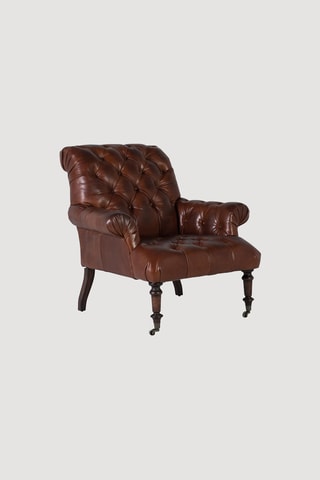 Fauteuil - Marron foncé - En cuir