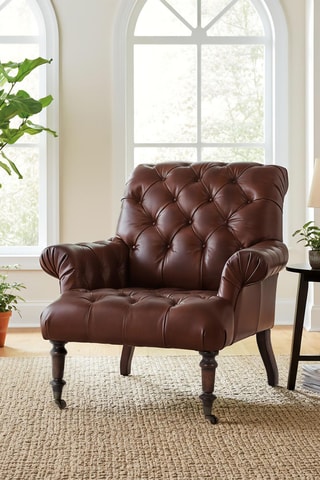 Fauteuil - Marron foncé - En cuir