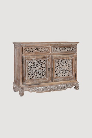 Buffet 2 portes en teck massif - 100 x 80 x 40 cm