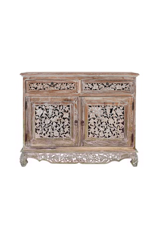 Buffet 2 portes en teck massif - 100 x 80 x 40 cm