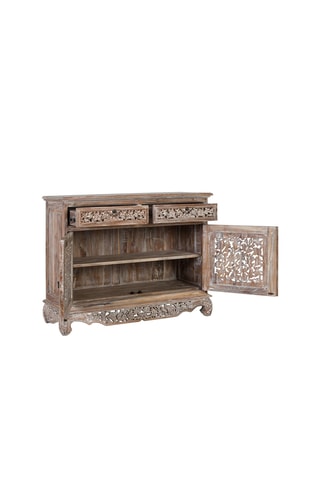 Buffet 2 portes en teck massif - 100 x 80 x 40 cm