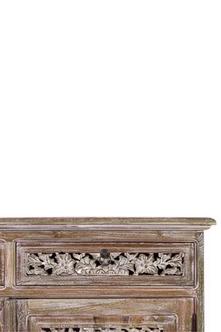 Buffet 2 portes en teck massif - 100 x 80 x 40 cm