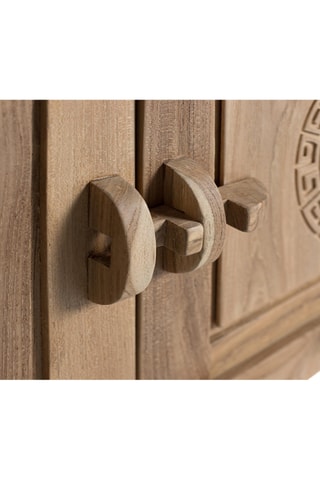 Meuble TV 3 portes et 3 tiroirs en teck - 170 x 62 x 35 cm