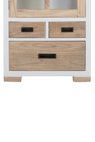 Vitrine 1 porte en bois de mindi massif - 75 x 180 x 40 cm
