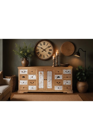 Buffet 2 portes en bois de mindi massif - 160 x 77 x 50 cm