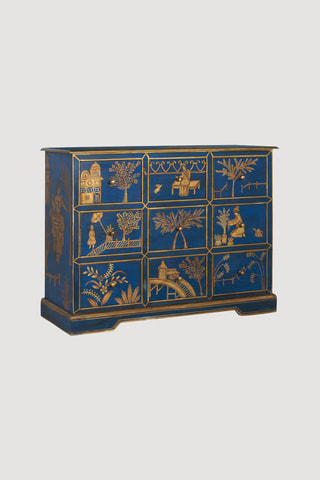 Commode 9 tiroirs en manguier - 120 x 90 x 40 cm 