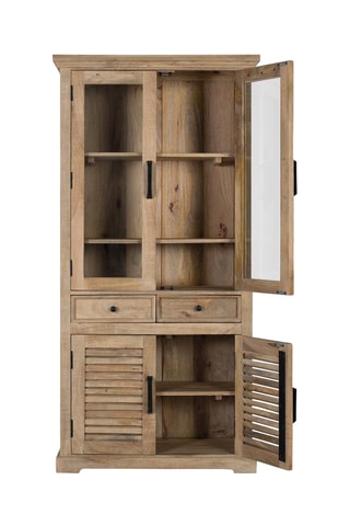 Vaisselier 4 portes en manguier - 90 x 180 x 40 cm