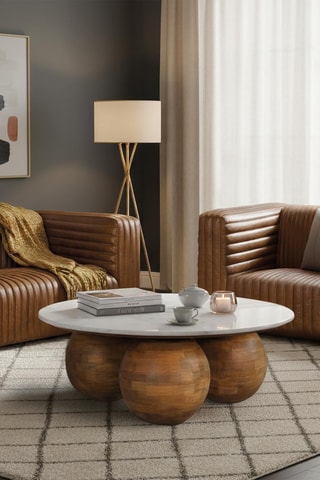 Canapé - Marron - 3 places - En cuir