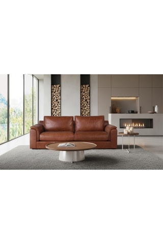 Canapé - Marron - 3 places - En cuir