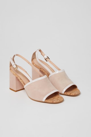 Sandales à talons en nubuck - Nude - Harmont & Blaine
