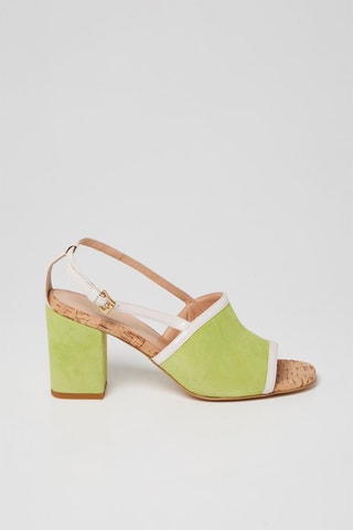 Sandales à talons en nubuck - Vert citron - Harmont & Blaine