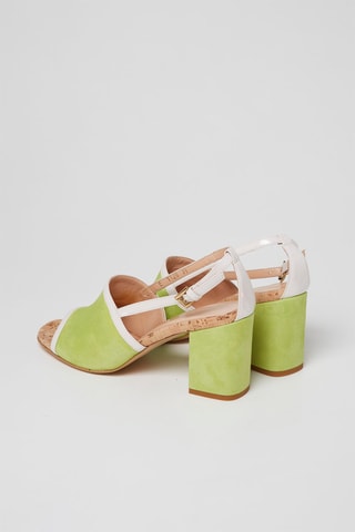 Sandales à talons en nubuck - Vert citron - Harmont & Blaine