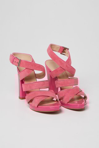 Sandales à talons en nubuck - Fuchsia - Harmont & Blaine