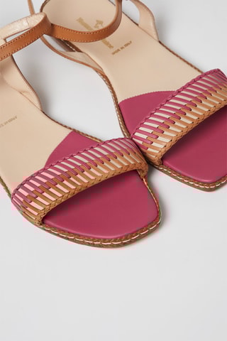 Sandales en cuir - Fuchsia et camel - Harmont & Blaine