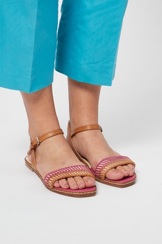 Sandales en cuir - Fuchsia et camel - Harmont & Blaine