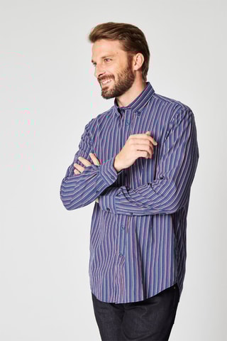 Chemise rayée - Bleu marine et rouge  - Harmont & Blaine