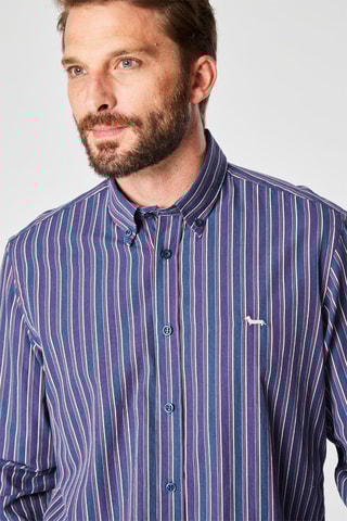 Chemise rayée - Bleu marine et rouge  - Harmont & Blaine