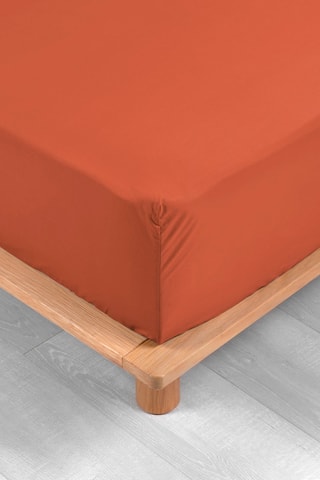 Lenzuolo con angoli in percalle di cotone 78 fili/ cm² Percaline - Terracotta