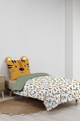 Parure copripiumino double face Tigry - Kaki e giallo