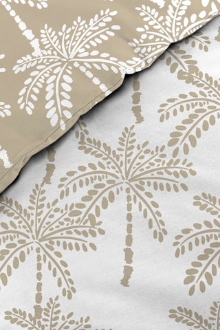 Parure copripiumino double face in cotone Oliana - Bianco e taupe