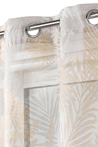 Tenda voile con occhielli - Bianco, beige e grigio - 140 x 240 cm