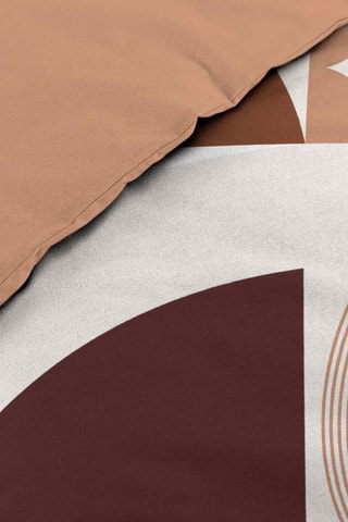 Parure lenzuola in cotone Gemma - Terracotta e bianco