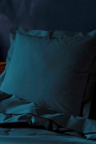 Federa in cotone 57 fili/cm² Lina - Blu