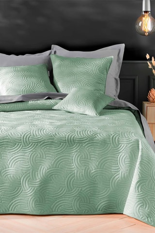 Set copriletto in velluto Solange - Salvia