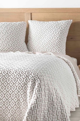 Copriletto matelassé Joana - Bianco e rosa