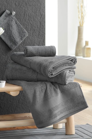 Asciugamano ospite Tendresse - 
Antracite - 30 x 50 cm