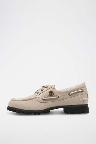 Chaussures bateau en cuir - Beige clair