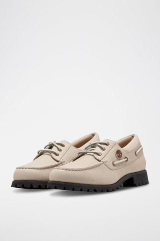 Chaussures bateau en cuir - Beige clair